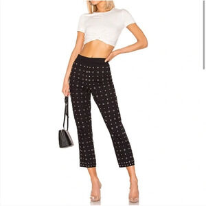 Lovers and Friends Conor Grommet Studded Metal Embellished Black Pant Edgy
